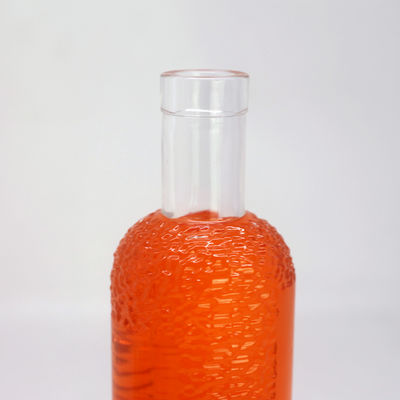 Acid Etch Surface Handling Glass Bottle for Beverages 750 ml Capacidade e transparente