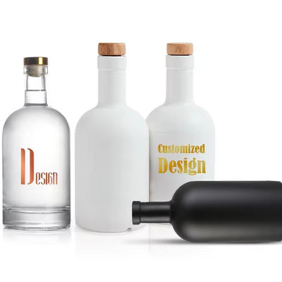 500 ml garrafa redonda vazia para vodka uísque gin tequila brandy rum base material vidro