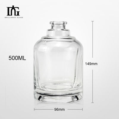 25OZ garrafa redonda de bebidas alcoólicas com design de painel reto e punho único de pistola de vidro