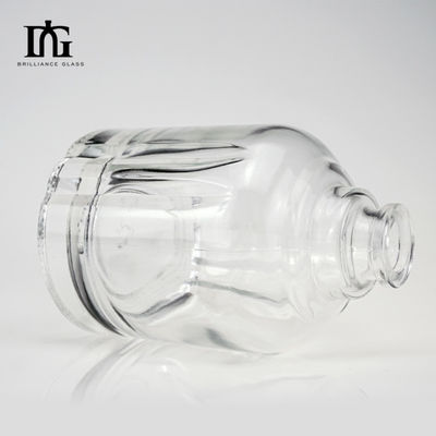 25OZ garrafa redonda de bebidas alcoólicas com design de painel reto e punho único de pistola de vidro