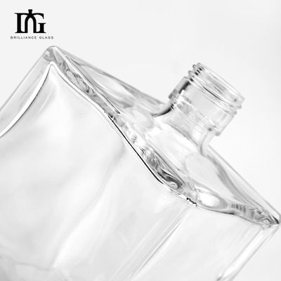 Gravação Quadrada Garrafa de Vidro 100ml 200ml 250ml 500ml 700ml 1000ml Vinho Uísque Brandy Tequila Gin Garrafa com Cortiça