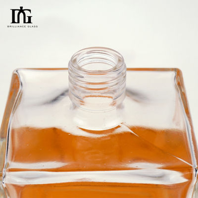 Gravação Quadrada Garrafa de Vidro 100ml 200ml 250ml 500ml 700ml 1000ml Vinho Uísque Brandy Tequila Gin Garrafa com Cortiça