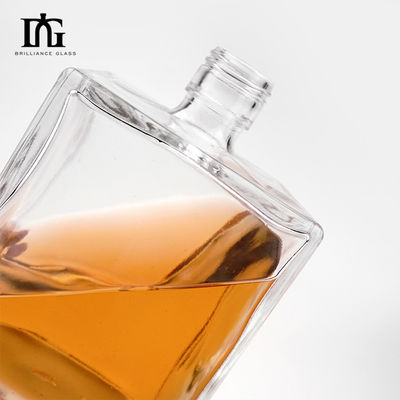 Gravação Quadrada Garrafa de Vidro 100ml 200ml 250ml 500ml 700ml 1000ml Vinho Uísque Brandy Tequila Gin Garrafa com Cortiça
