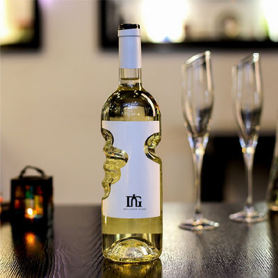 Amostra de Água Mineral Fornecida 500ml garrafa de vidro de licor com forma única e rolha de cortiça