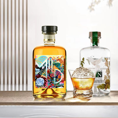 375 ml Transparente Redondo Vazio Super Flint Vidro Liquor Vinho Uísque Vodka Tequila garrafa