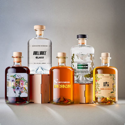 375 ml Transparente Redondo Vazio Super Flint Vidro Liquor Vinho Uísque Vodka Tequila garrafa