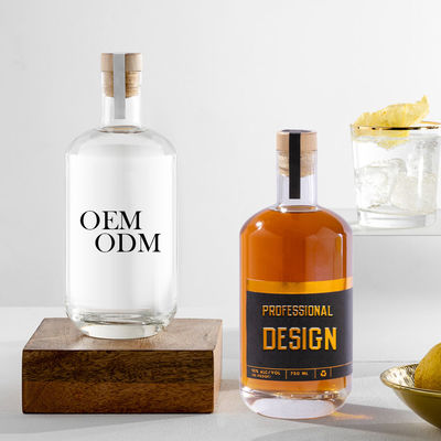 375 ml Transparente Redondo Vazio Super Flint Vidro Liquor Vinho Uísque Vodka Tequila garrafa