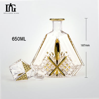 Crystal Whiskey Decanter Set com 2 copos de uísque à moda antiga