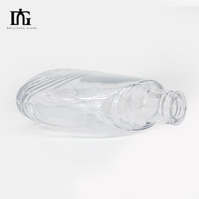 750 ml de vidro transparente redondo 700 ml de vidro garrafas espirituosas para uísque e brandy TJ008