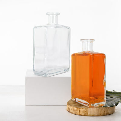 Garrafa de vidro com rolha para gin rum vodka uísque tequila bebidas alcoólicas 700 ml claro