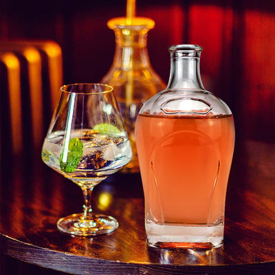 080 Licores e bebidas Garrafa de vidro com vedação de cortiça 500 ml/700 ml/750 ml