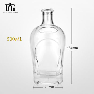 080 Licores e bebidas Garrafa de vidro com vedação de cortiça 500 ml/700 ml/750 ml