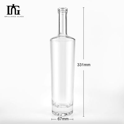 700 ml garrafa de vidro alto e transparente para licor uísque tequila Xo bebidas alcoólicas vodka gin rum conhaque