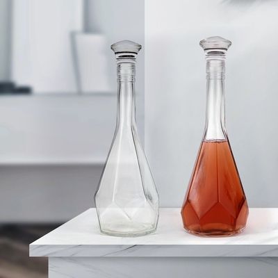 Garrafa de vidro de licor com cortiça 500 ml 375 ml Vodka Spirit Gin 200 ml 100 ml Material de vidro